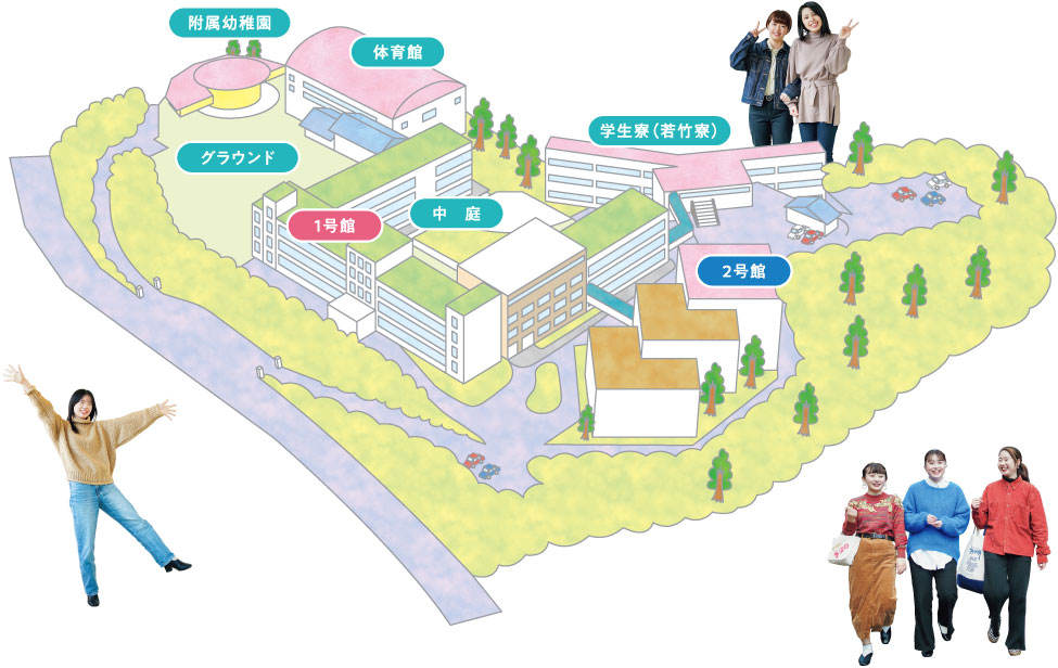 長崎女子短期大学のキャンパスマップ