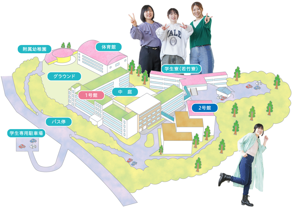 長崎女子短期大学のキャンパスマップ